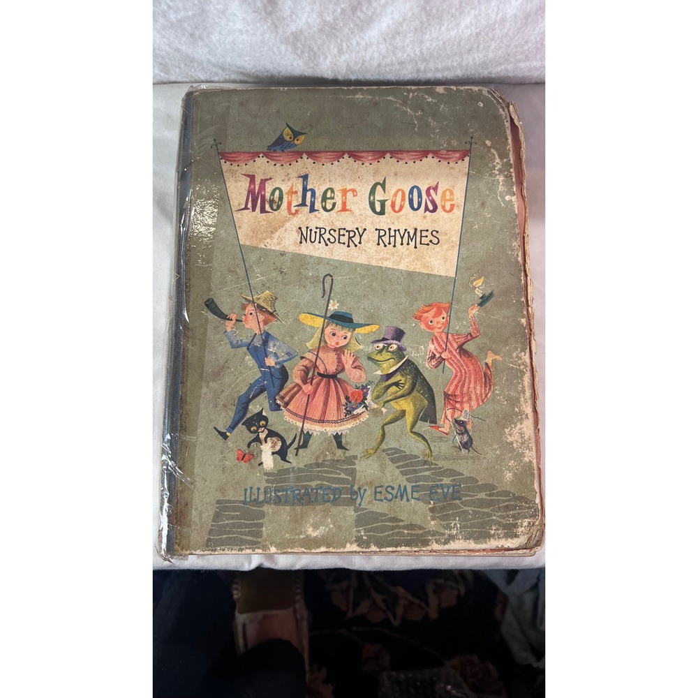 Vintage 1958 Mother Goose Nursery Rhymes Esme Eve Grosset & Dunlap Hardcover